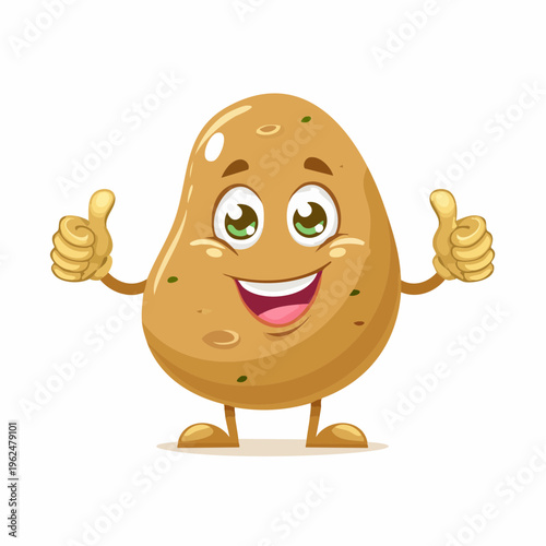 niedliche Kartoffel, Daumen hoch