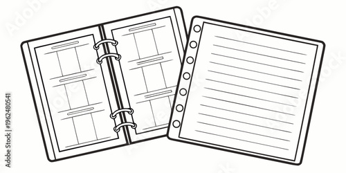 Open planner with monthly and weekly pages for organization and scheduling