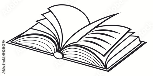 An open book with pages fanning out, symbolizing knowledge and learning