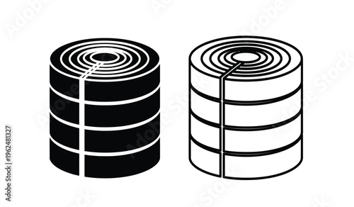 Black and white coil spring silhouette diagram