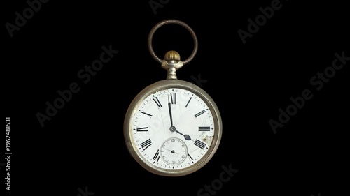 daylight saving time on old pocket watch with alpha channel