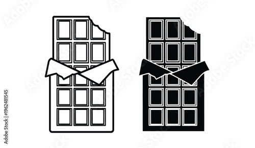 Silhouette of two damaged buildings with broken windows and torn awnings in black and white