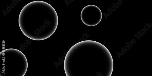 Elegant dark background with smooth light-edged circles, delivering a clean and contemporary look.