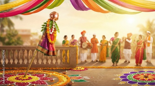 Gudi padwa festival celebration india cultural event outdoor colorful atmosphere