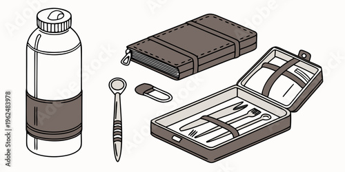 A variety of dental tools and materials used for dental procedures