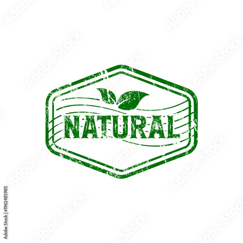 Natural rubber stamp with grunge effect - vector illustration