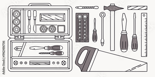 A comprehensive collection of various tools and equipment for different tasks