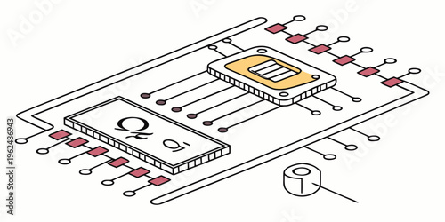 Detailed diagram of a computer motherboard with various components labeled