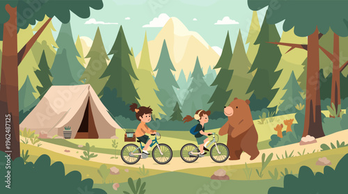 A serene illustration of a tent pitched in a natural setting, evoking a sense of adventure and tranquility.