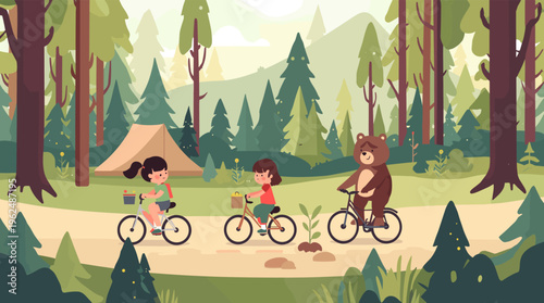 A serene and stylized illustration of a mountain range with a warm sunset background, evoking a sense of calmness and tranquility.