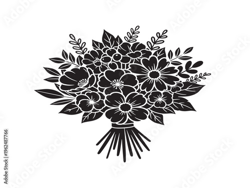 Creative bouquet sketch silhouette with modern hand drawn floral feel 