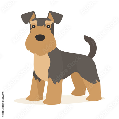 simple vector Welsh Terrier clipart illustration white background vector art style simple design flat illustration no shadows