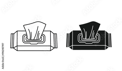 Tissue box silhouette illustration with black and white contrast