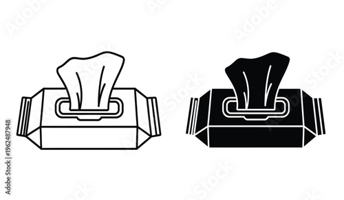 Tissue box silhouette illustration with black and white contrast