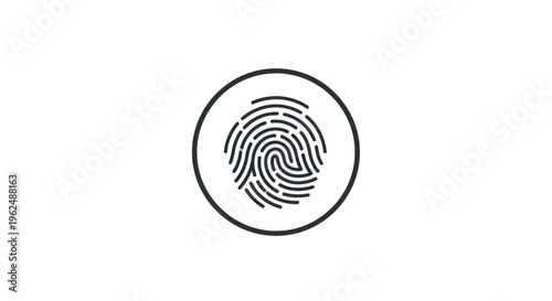 Fingerprint icon in a circle.