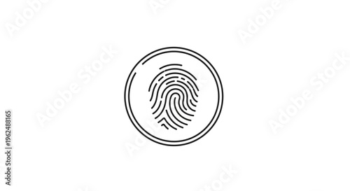 Fingerprint icon in a circle.
