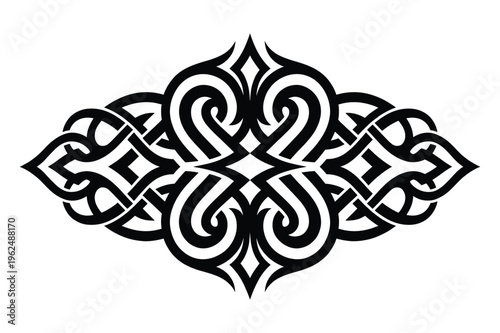 Celtic knotwork pattern vector symmetrical abstract design for decoration.