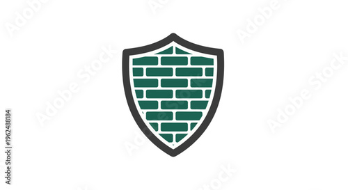 Green shield with brick pattern icon.