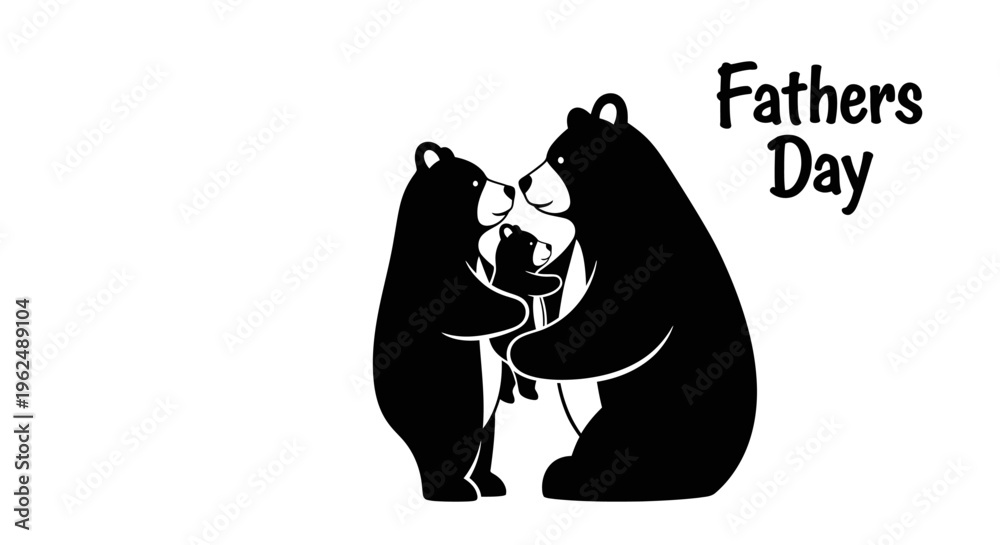 Obraz premium Black bear cubs hug each other.