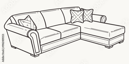 A large, comfortable sectional sofa with a chaise lounge in a living room setting.