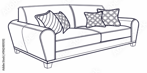 A cozy beige sofa adorned with colorful throw pillows and cushions