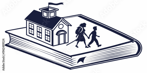 A detailed illustration of a house with a helicopter landing pad on a book.