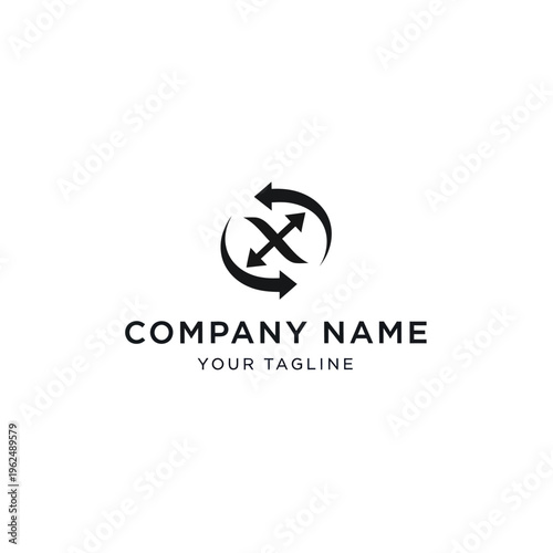 Letter X with Circular Arrows Logo Design for Business and Branding.