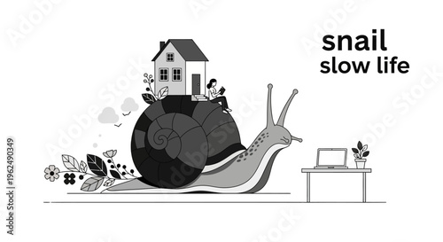 Snail shell slow moving animal creature.