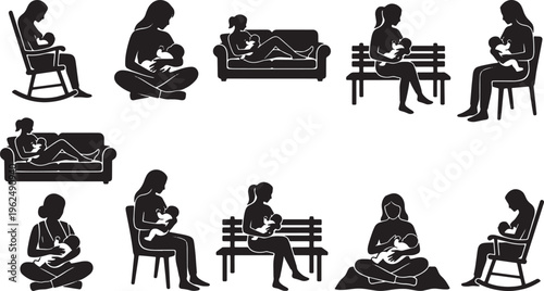 Black and white of people working on laptops and sitting on chairs in various poses computer