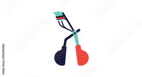 Colorful makeup brushes in minimalist illustration style with bold vibrant colors in flat design for beauty advertising