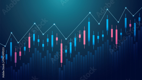 Business finance stock market chart technology background. economy trading graph growth wallpaper. trend global increase. fantastic technology.