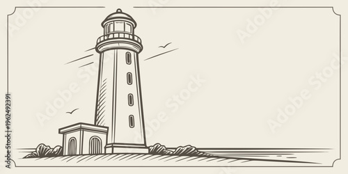 A majestic lighthouse standing tall on a rocky shore with waves crashing nearby.