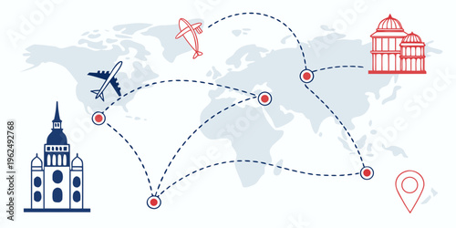 Global map illustrating the international connections of a university