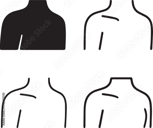 Isolated Shoulder Icon Design, shoulder icon, shoulder vector, body structure symbol, upper body anatomy, joint part icon, medical illustration, editable icon set, ui design graphic