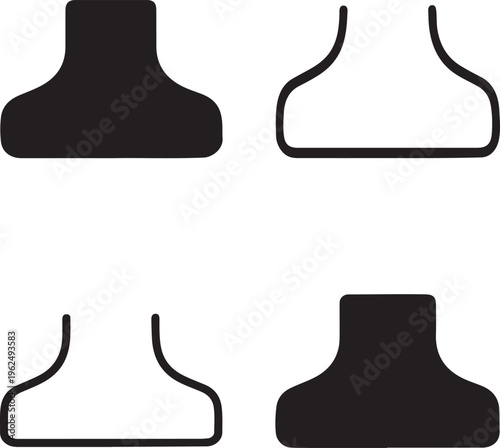 Isolated Neck Icon Design, neck icon, neck vector, human anatomy symbol, body connection part, throat structure, medical illustration, editable icon set, ui app graphic