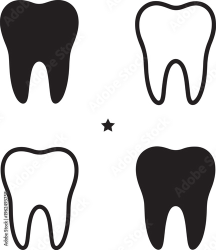 Isolated Teeth Icon Design, teeth icon, teeth vector, dental care concept, oral hygiene symbol, smile teeth icon, dentist illustration, editable icon set, ui app graphic