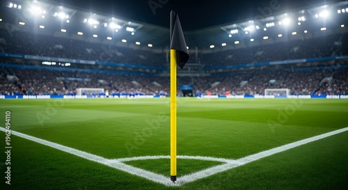 corner flag on a soccer field isolated on transparent background