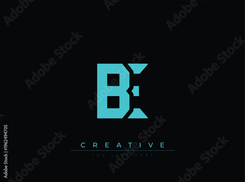 Modern minimalist logo design with bold letter B and creative elements