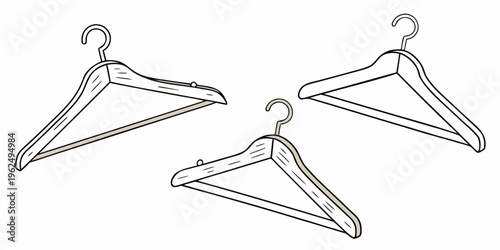 Three different types of hangers displayed in a row