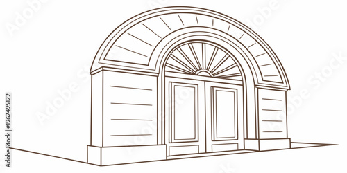 Elegant architectural design featuring a semi-circular arch above three doors