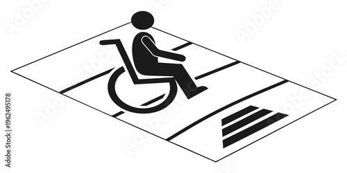 Accessible parking sign with a wheelchair symbol and tactile paving