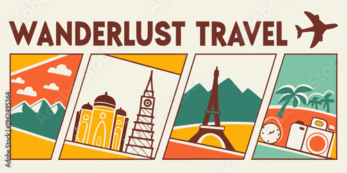 Vibrant travel destinations showcased in a colorful and engaging logo design