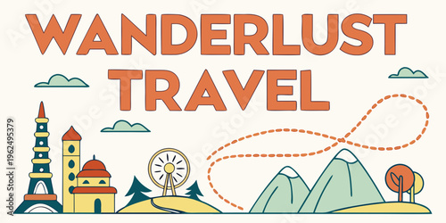 Colorful logo for a travel agency with a globe and various travel icons