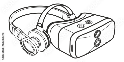 A virtual reality headset with integrated headphones for immersive experiences