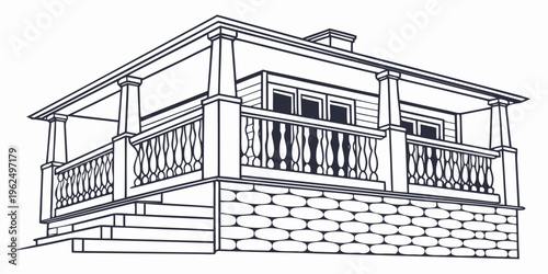 A charming two-story house with a balcony and a brick exterior.