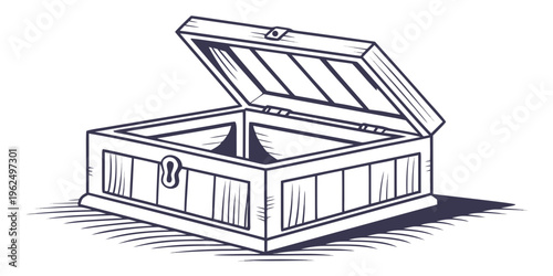 An intricately designed wooden jewelry box with a hinged lid and a decorative handle.