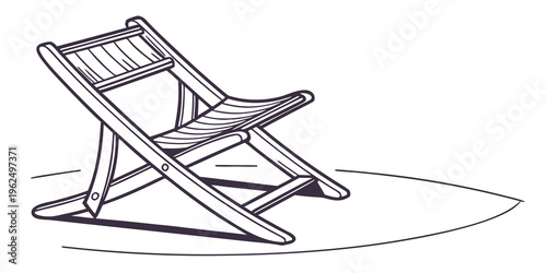 A simple line drawing of a wooden chair with a curved backrest and legs.