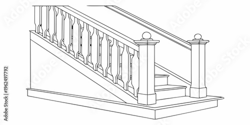 Elegant white marble staircase with intricate balustrades and pillars