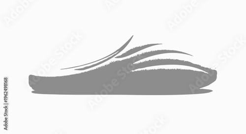 Grey abstract shoe silhouette illustration.