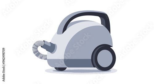 A gray and white vacuum cleaner.